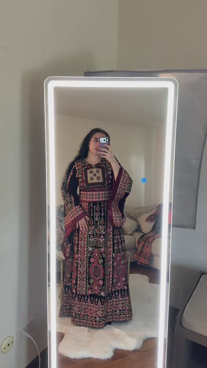 Velvet Burgundy Thobe
